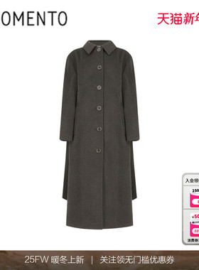 [AMOMENTO]25FW SINGLE BREASTED LONG COAT25单排扣直筒长款大衣