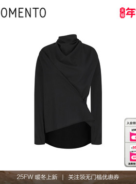 [AMOMENTO] 高昭贤同款 25FW  BLOUSE 25年秋冬新款高领双穿衬衫