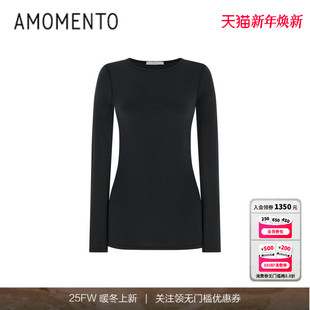 25FW ROUND SHIRT 25年新款 圆领T恤舒适百搭女 秋季 AMOMENTO
