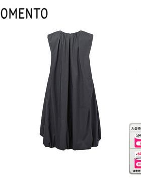 [AMOMENTO]25SS Volume Shirring Dress棉制立体感无袖抽褶连衣裙
