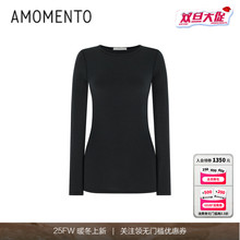 [AMOMENTO] 25FW ROUND T-SHIRT 25年新款秋季圆领T恤舒适百搭女
