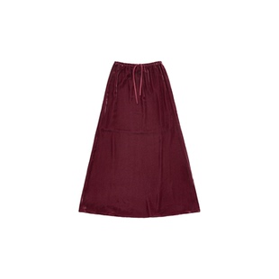 VELVET 24FW DRAWSTRING 新款 半身裙 天鹅绒抽绳长款 AMOMENTO
