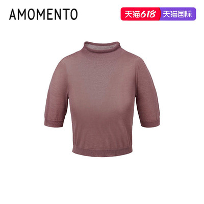 AMOMENTO2025新款时尚高领针织衫