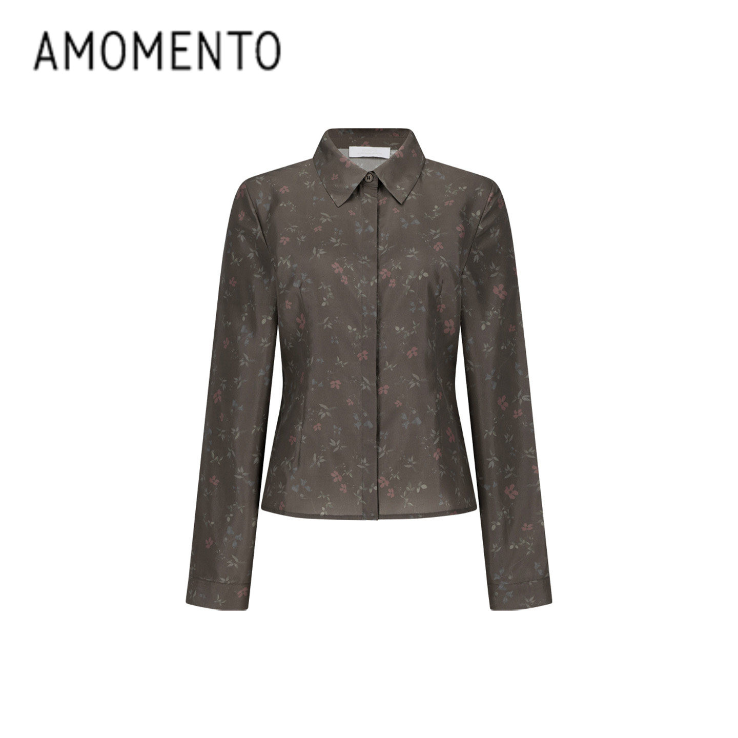 [AMOMENTO] 26PF SILK FLORAL SHIRT 26早秋新款时尚真丝花卉衬衫