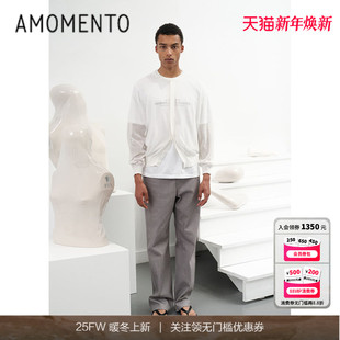 AMOMENTO Cardigan 2PS Round 2025夏透视圆领针织开衫 Sheer