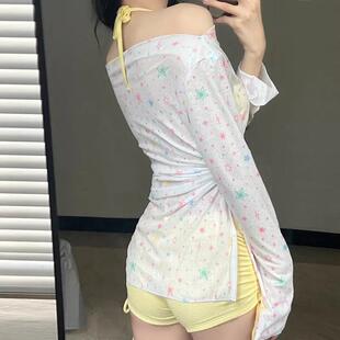 防晒小清新甜美纯欲风沙滩三件 2025新款 新款 泳衣女款 分体长袖