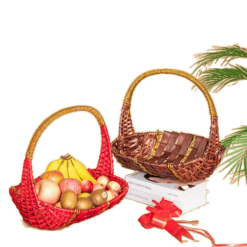 水果店超市柳编水果篮采摘篮送礼舞蹈手提花店家用礼品大容量