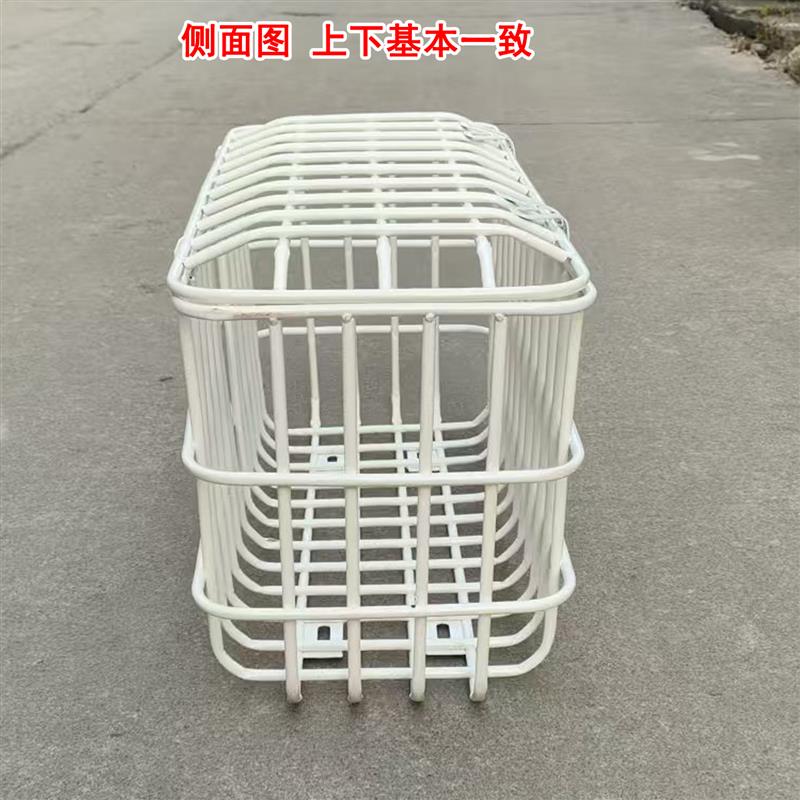 60cm白色车筐电动三轮车后置加粗铁管车篮车篓箩筐收纳箱带支架