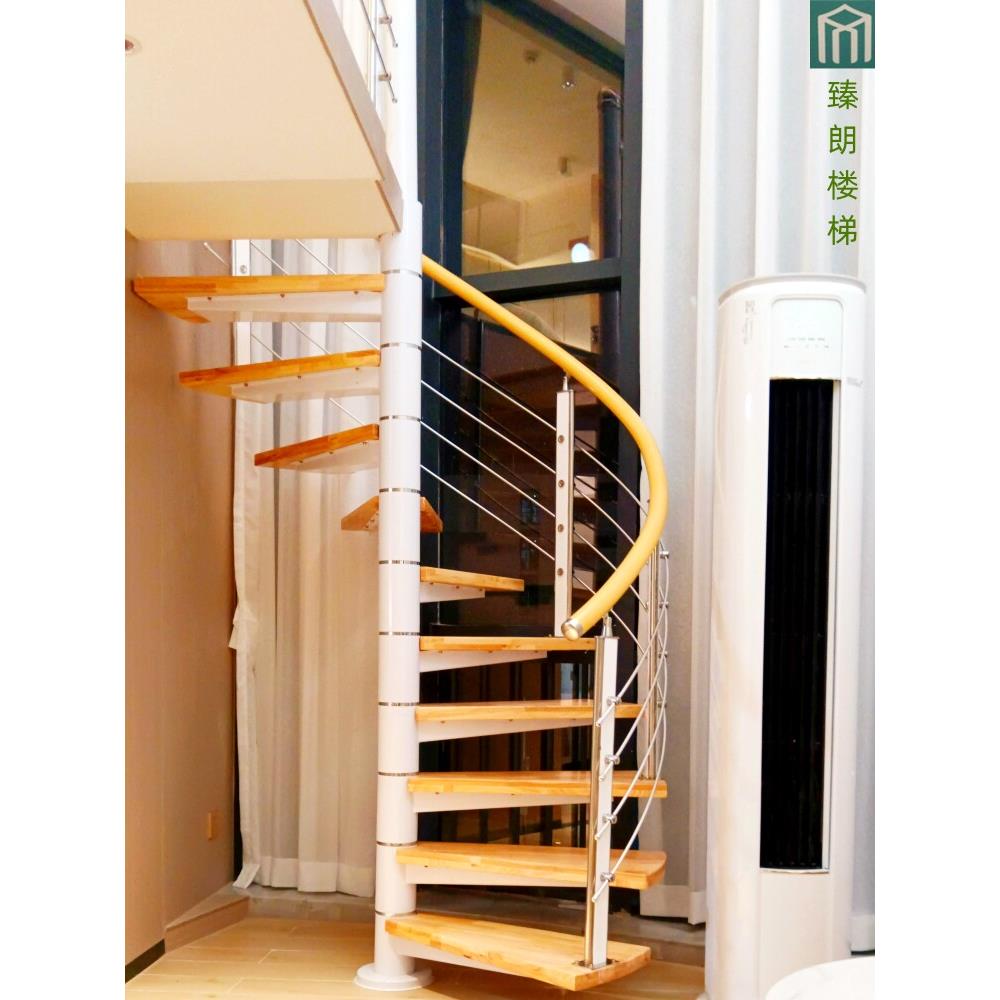 定制 旋转楼梯阁楼家用覆式楼loft公寓店面室圆形外内钢木楼梯安