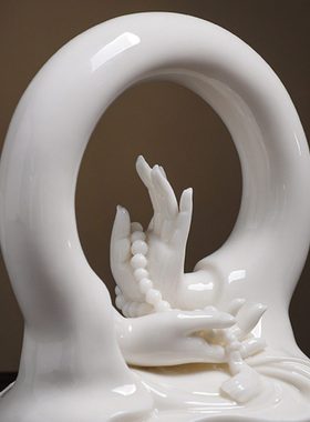 和谐车载摆件禅意车内陶瓷佛手创意个性工艺家居饰品仪表盘佛手