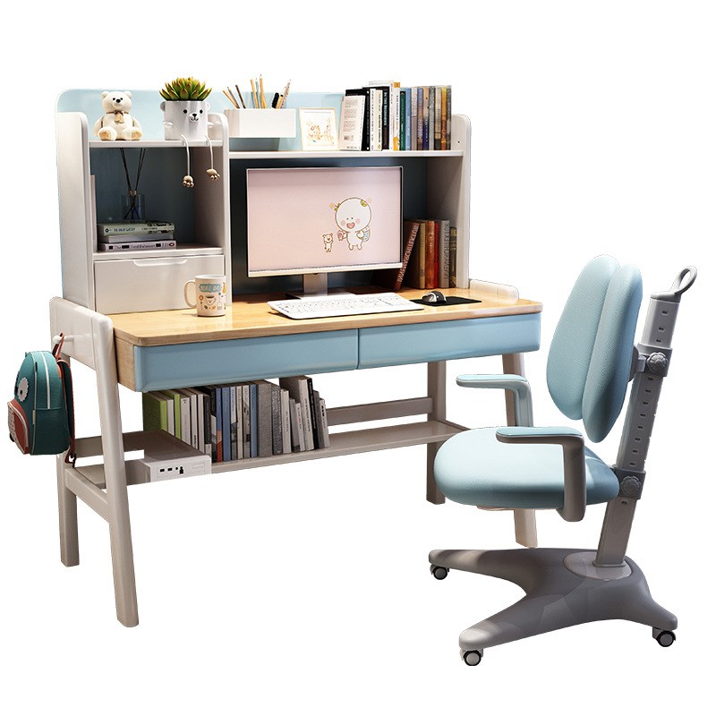 多功能儿童学习桌小学生书桌可升降实木写字桌家用卧室课桌椅套装