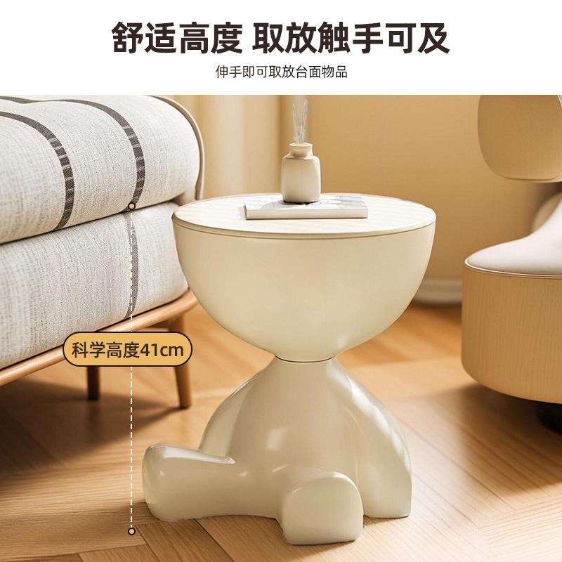 奶油风床头柜简约现代卧室家用置物架小茶几创意沙发边几床边桌子