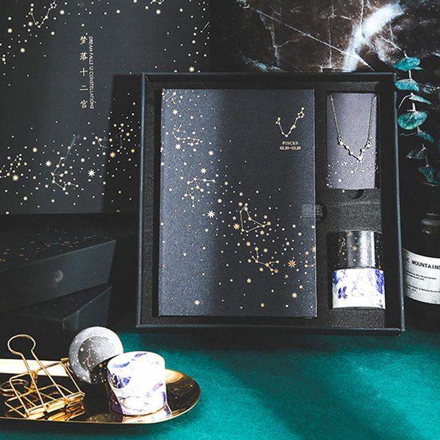 梦落十二宫十二星座手帐本礼盒生日礼物专属唯美项链笔记本子套装