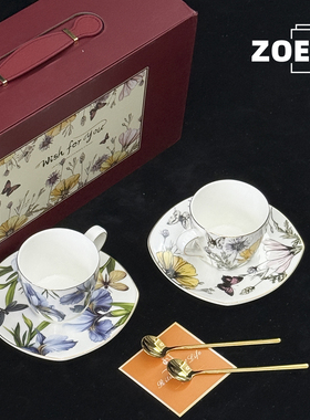 ZOEO「云边札」咖啡杯高级感陶瓷杯子情侣对杯礼盒装伴手礼水杯