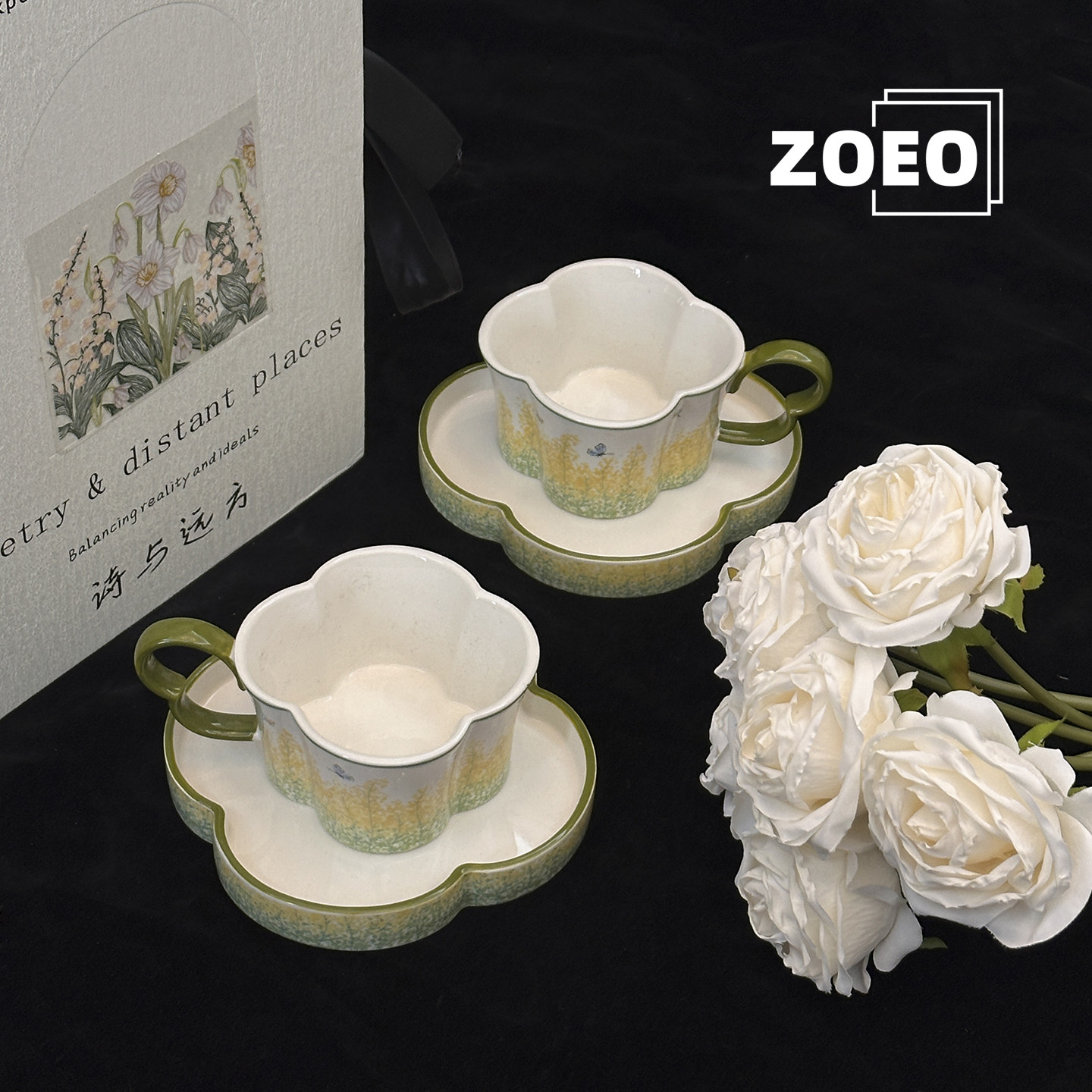 ZOEO「 哲诗集」咖啡杯碟套装高级感下午茶水杯情侣对杯新婚礼物