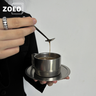 冰美式 ZOEO「淬光」ins风复古咖啡杯套装 不锈钢高级感办公室杯子