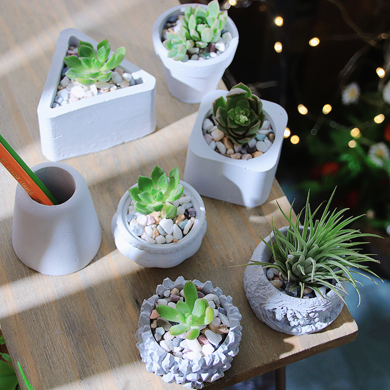 晶石溶洞造型多肉花盆液态硅胶模具香薰蜡烛石膏滴胶水泥混凝土