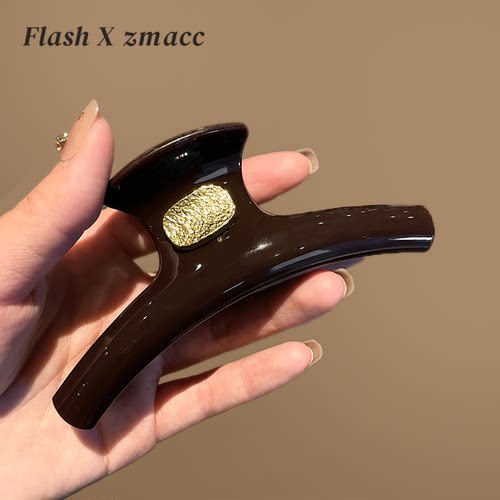 法式美拉德色质感秋冬发夹