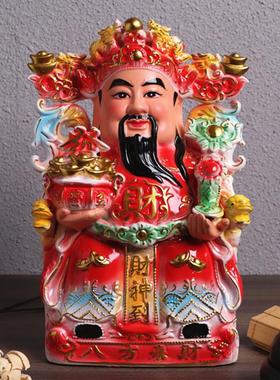 旗红陶瓷财神爷摆件文财神佛像招财神像家用店铺开业送礼品招财