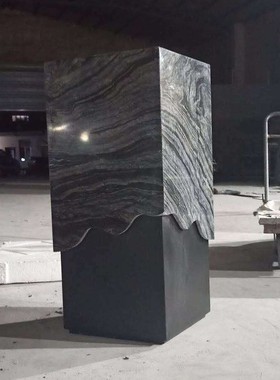 酒店大厅雕塑台大理石柱子摆台别墅样板房工艺品S底座玄关摆件基