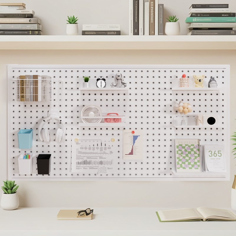 圆孔洞洞板置物架免打孔墙上饰品展示架学习书桌S整理收纳宿舍隔