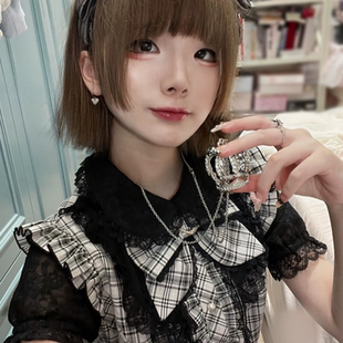 日单蕾系量产型项链亚文化皇冠满钻爱丽丝日系二次元长款毛衣链