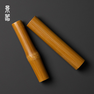 实心玉竹手把件文玩盘玩金条料高密老红I料茶道零配茶桌竹子小摆