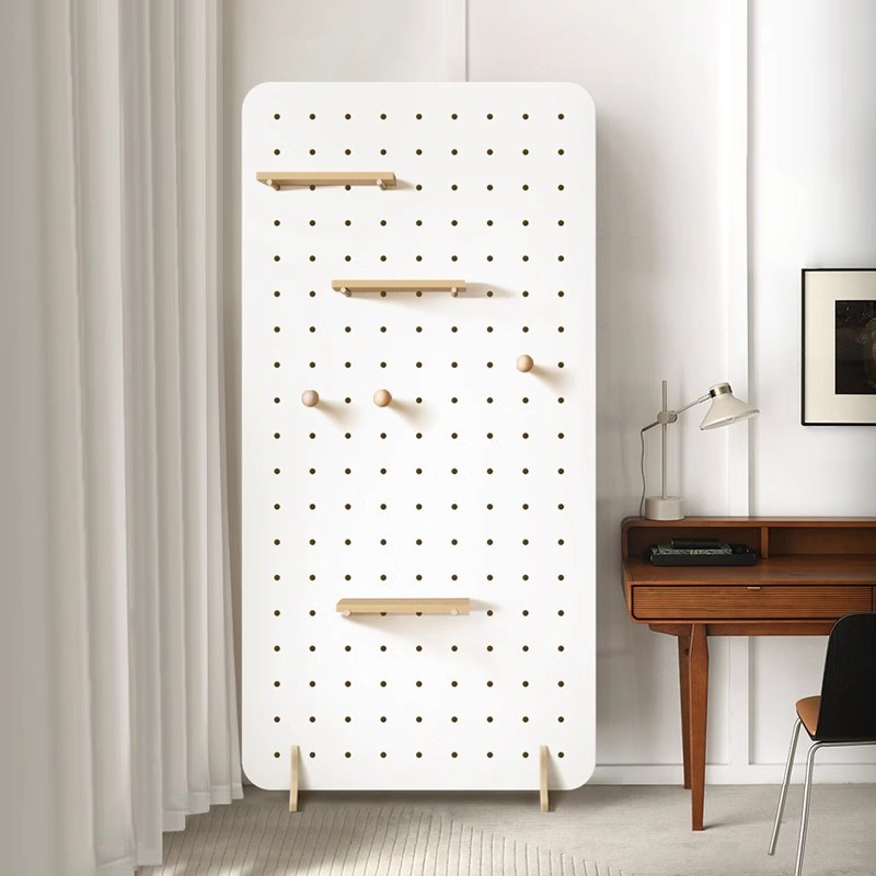 实木洞洞板屏风隔断客厅展示架立A式落地折叠可移动展会公司可定