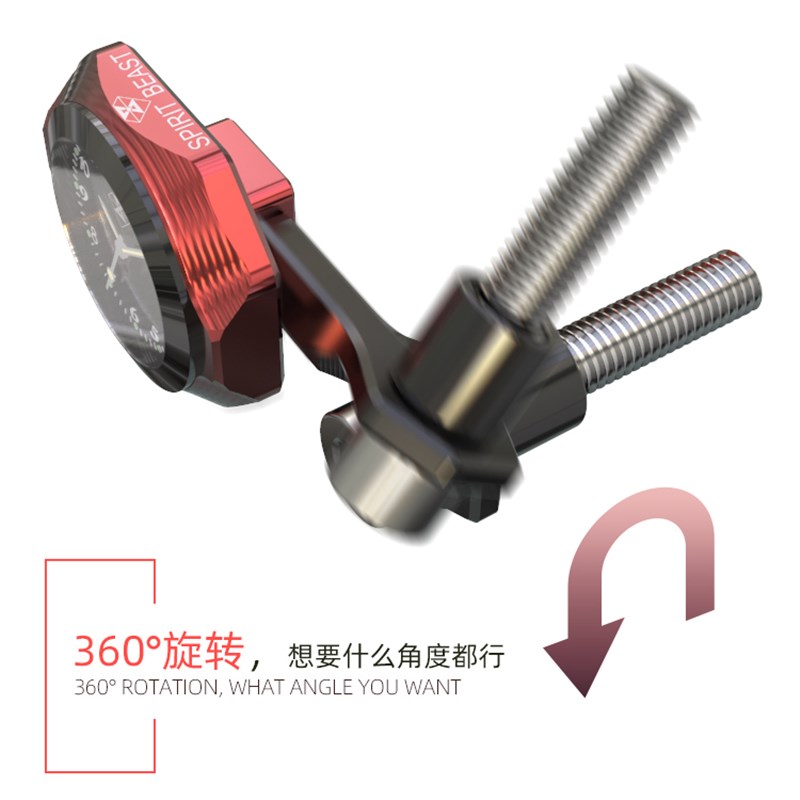 250SR车载钟表改装踏板车通用后视镜温度表适用铃木摩托车时钟表
