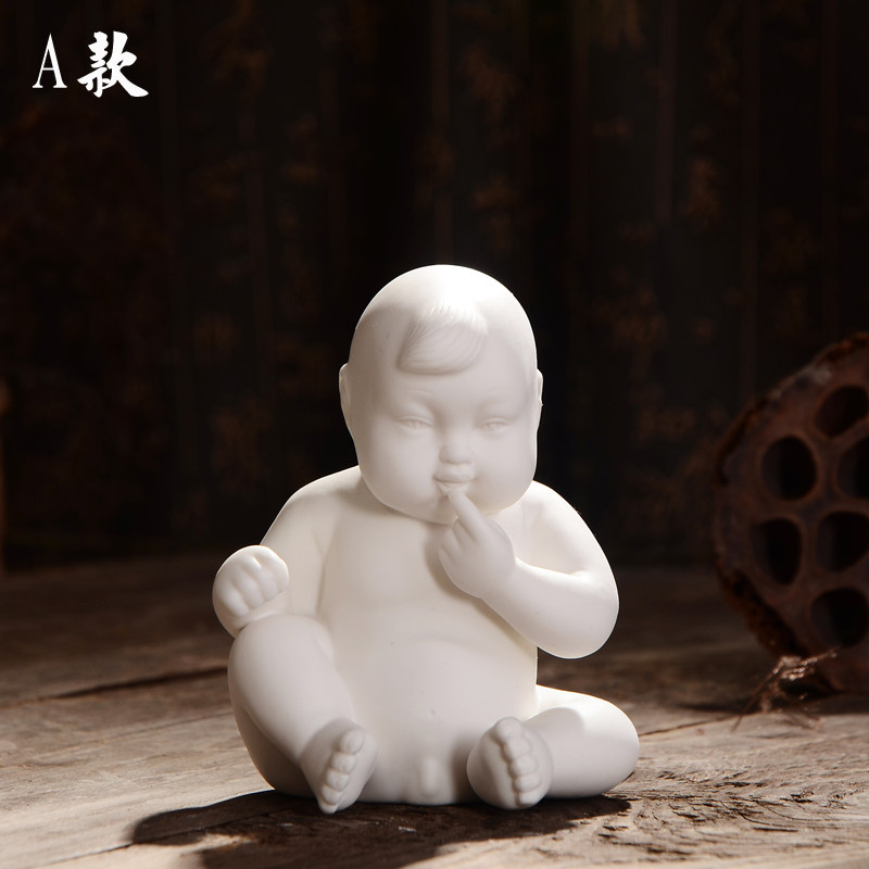 精品德化手工白瓷人之初陶瓷娃娃男宝宝早生贵子婚庆用品家居摆件