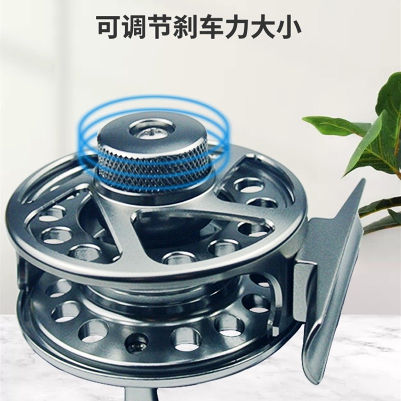 钓鱼前打轮超轻全金属矶竿专用轮迷你飞钓轮冰钓渔轮配件谷麦轮子
