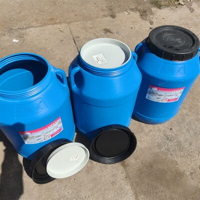 加厚50L公斤立式塑料桶带盖大桶水桶储水桶带提手化工桶开口