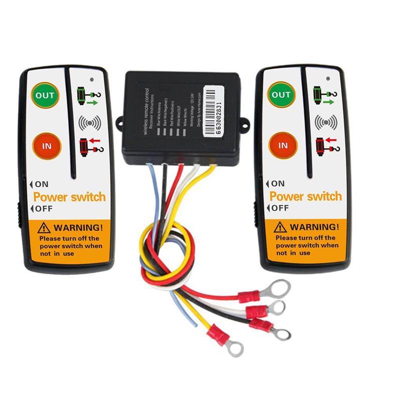 越野车电动绞盘遥控器 12V 24V无线接收器 车载吊机控制盒 通用型