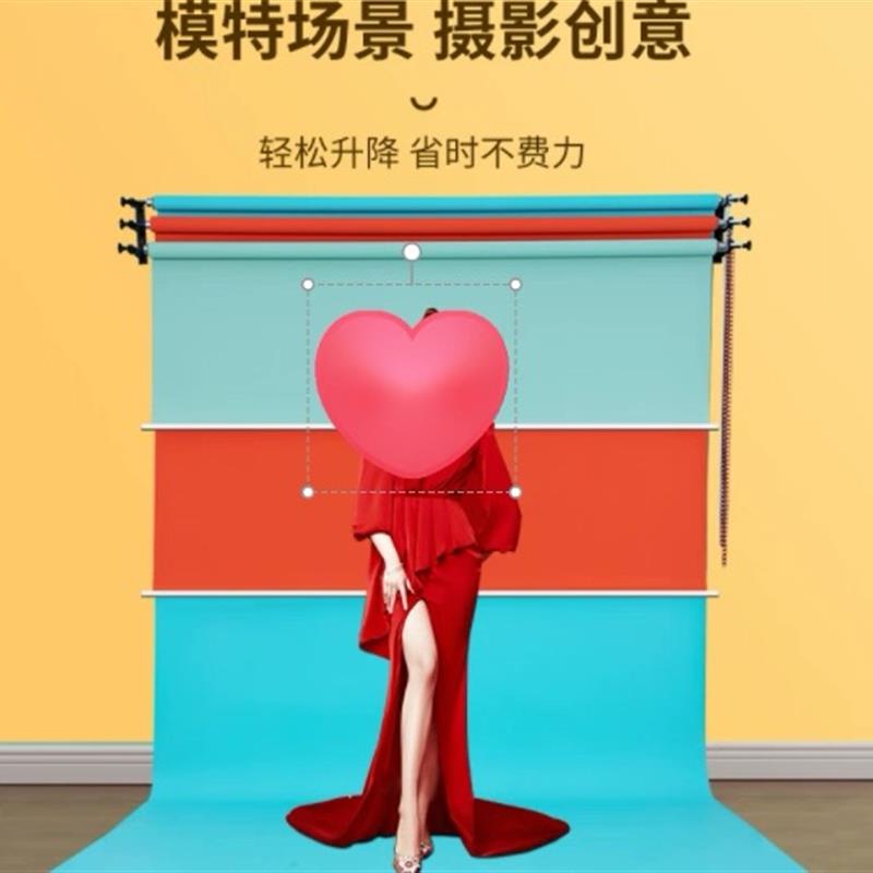 影楼拍照卷轴证件照背景布摄影背景轴摄影背景架手动背景轴升降机