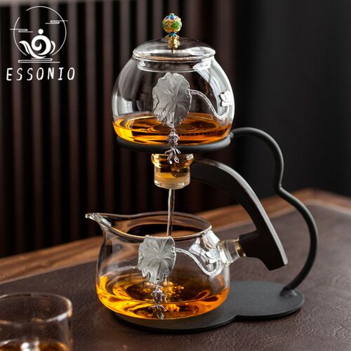 ESSONIO半全自动茶具功夫懒人套装家用玻璃会客带茶盘磁吸泡茶壶