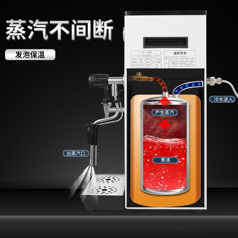 信益芳蒸汽开水机商用奶茶店加热全自动奶泡奶盖机双温定温萃茶机
