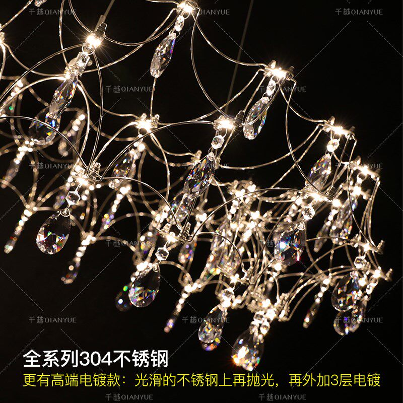 法式水晶吊灯圆形圆环客厅水晶吊灯萤火虫吊灯埃及水晶