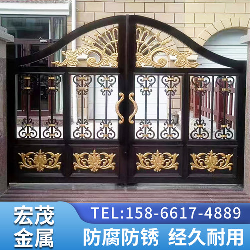 别墅铝艺大门双开门单开门铝合金庭院大门乡村小区农村铝艺大门