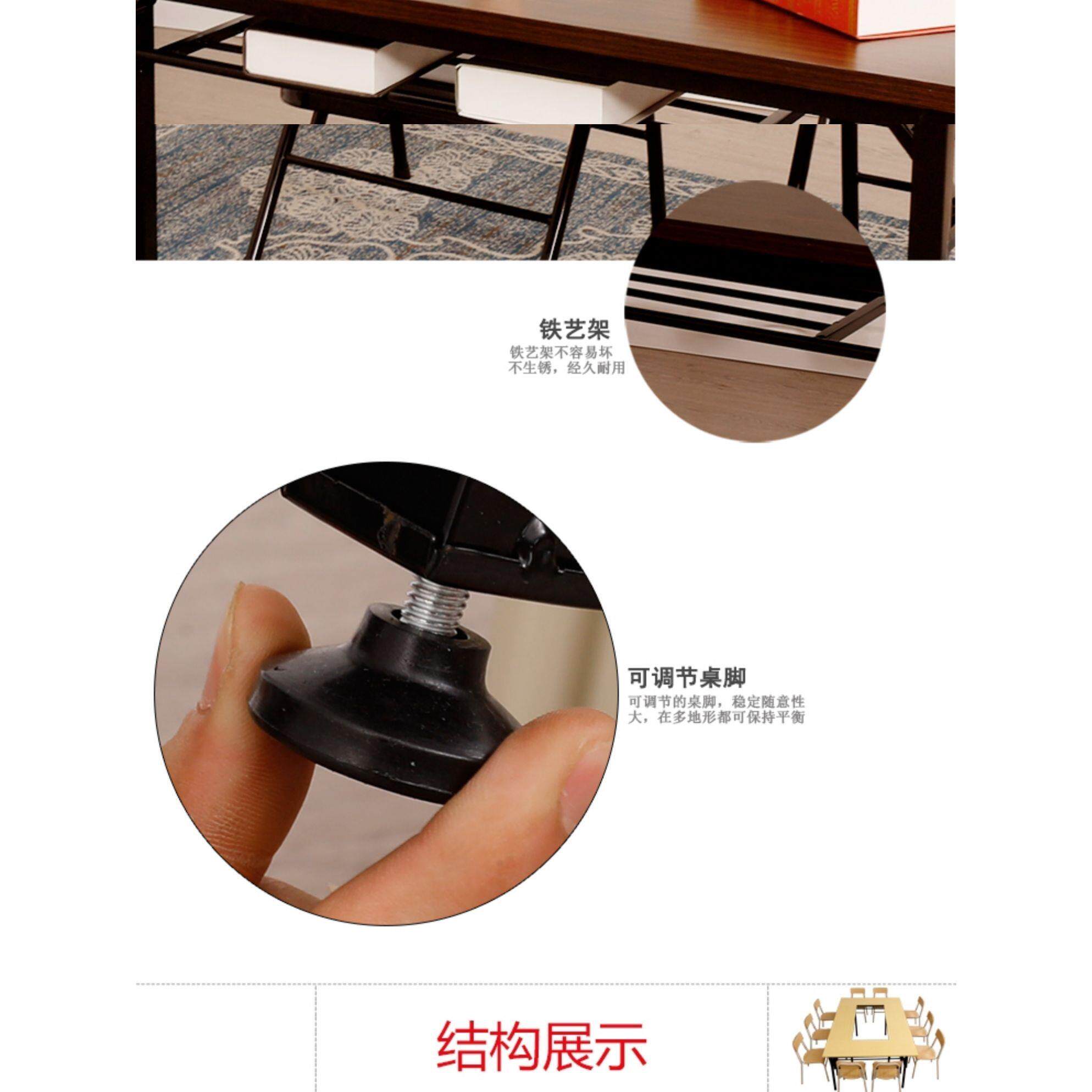 双层简易折叠桌会议桌长桌活动桌电脑桌辅导班课桌椅培训桌椅组合