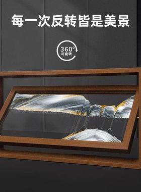 超大旋转实木流沙画 画摆件客厅电视柜酒柜轻奢高级装饰品生日礼