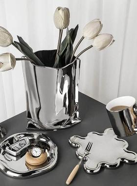 镀银软装饰饰品斯堪的纳维亚风格无障碍豪华入口餐桌电视柜台顶部