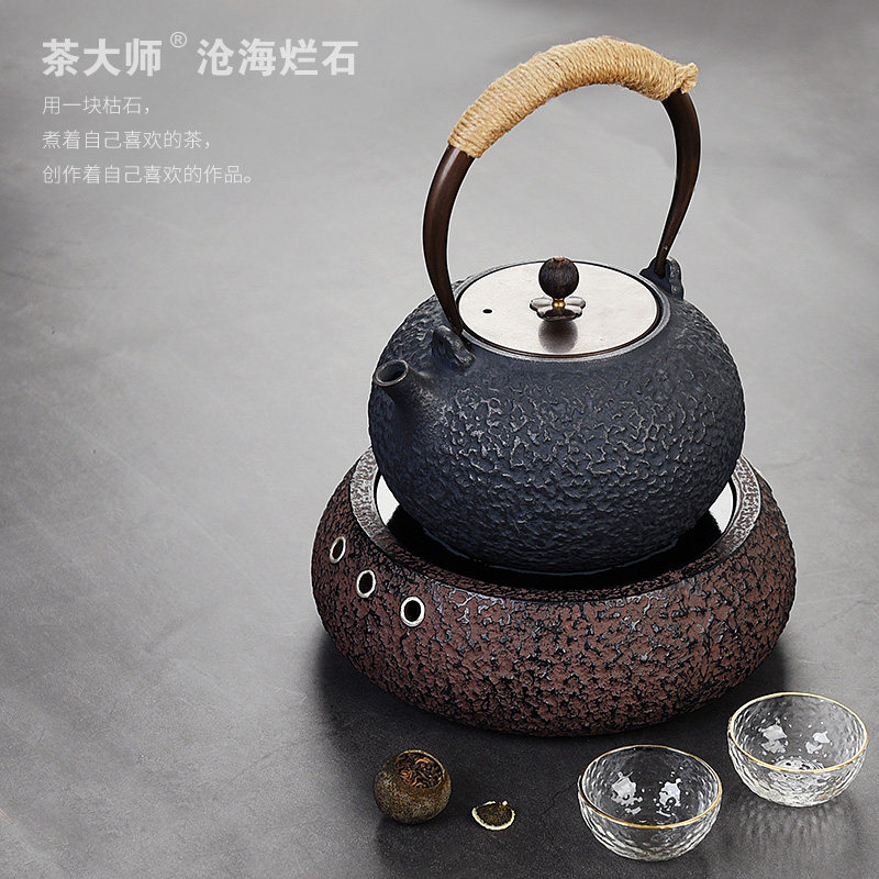 茶大师沧海烂石电陶茶炉煮茶器电茶炉日本铸铁铜壶茶壶陶壶电磁炉