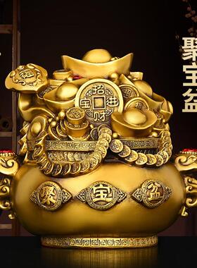 黄铜招财进宝聚宝盆创意存钱罐家用储存罐防潮店铺开业收银柜台摆