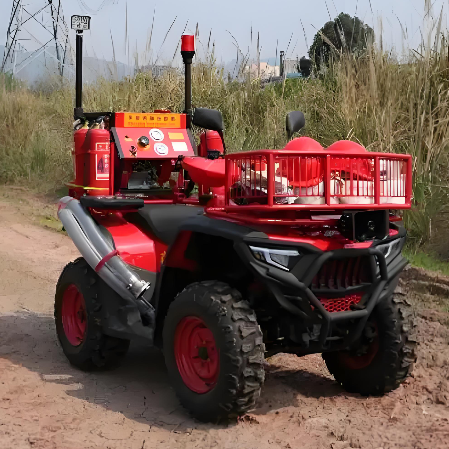 四驱消防沙滩车400atv四轮全地形摩托车燃油多功能山地巡逻车