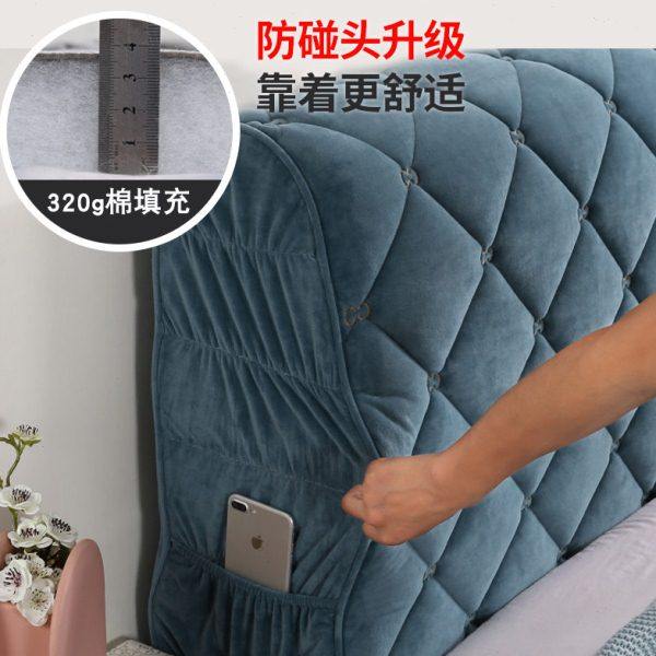 W1TR床头罩套全包保护套夹棉加棉厚软包欧式靠背简约皮木床防,居家布艺,床头罩,淘宝优惠券,粉丝福利购,淘宝优惠卷