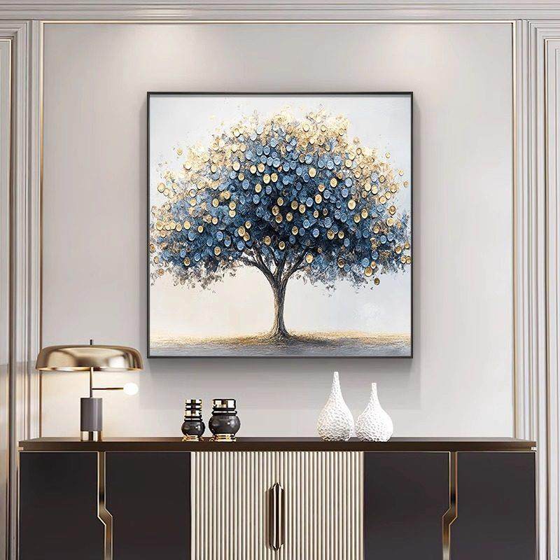 现财树入户进门玄关柜装饰画轻奢客厅沙发背景墙挂画餐厅壁画,家居饰品,现代装饰画,淘宝优惠券,粉丝福利购,淘宝优惠卷