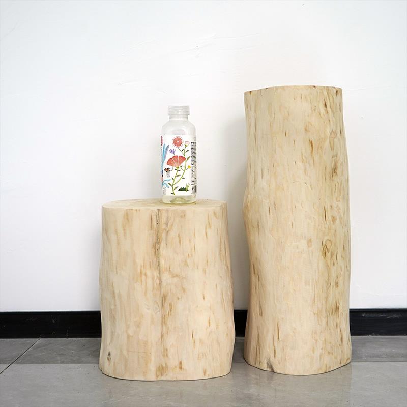 去皮天然北欧实木树桩木墩圆凳立柱简约围栏栅栏茶几摆件造景装饰