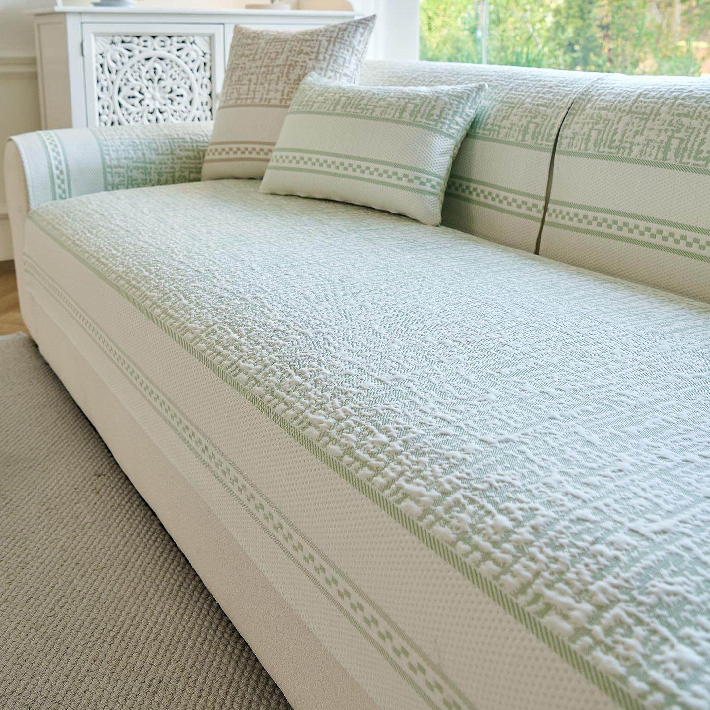 凉豆豆冰丝沙发垫2025新款清新防滑座垫布夏天可机洗沙发凉席坐垫,居家布艺,沙发垫,淘宝优惠券,粉丝福利购,淘宝优惠卷