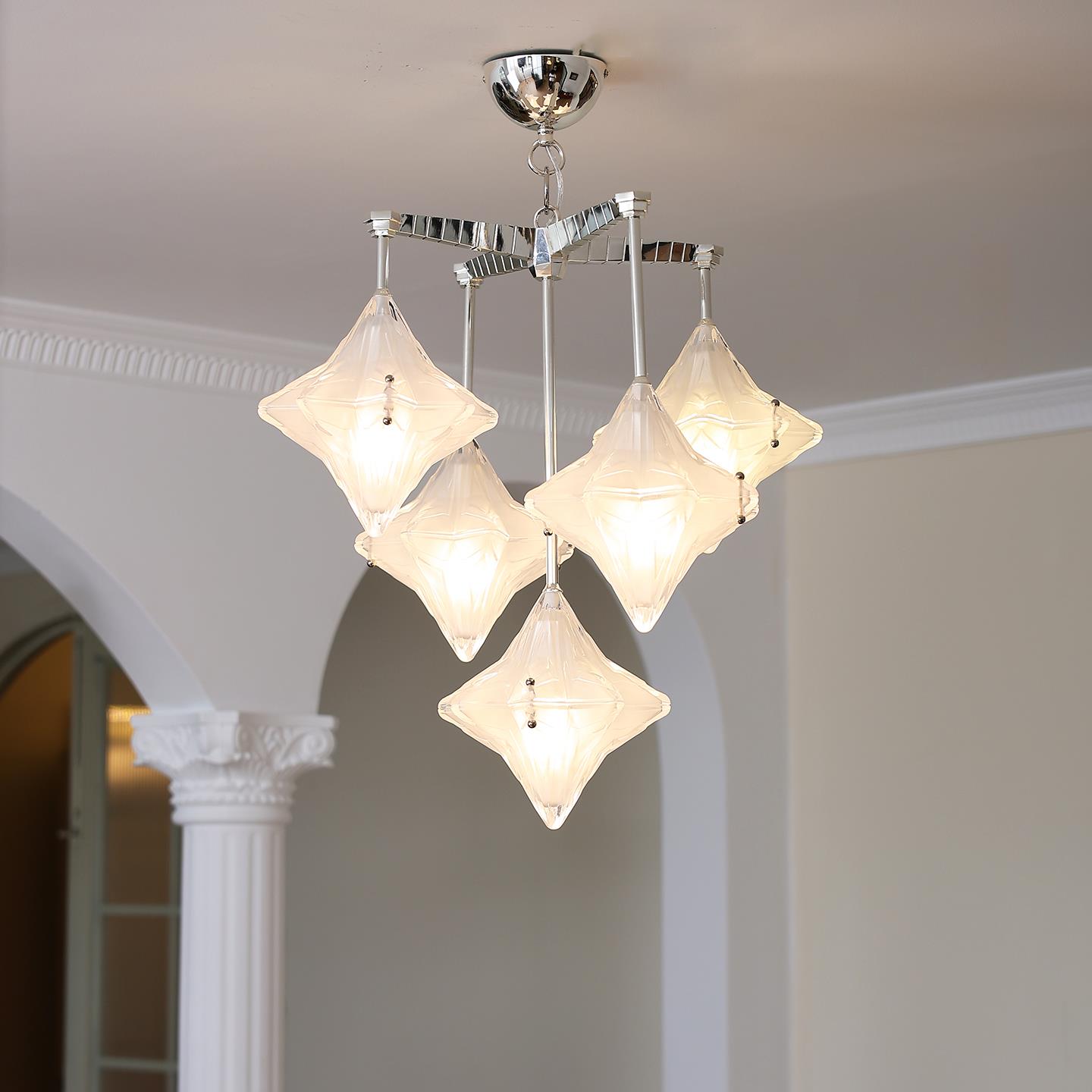 星星法式中古Art Deco玻璃吊灯玄关走廊过道卧室楼梯复式客厅灯具