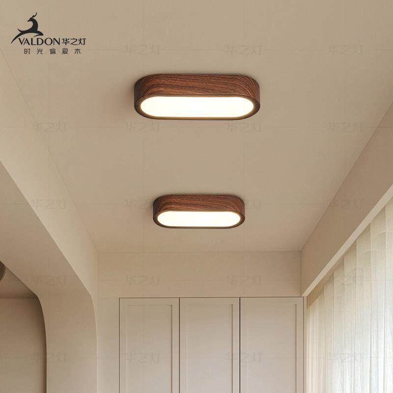 走道灯走廊灯简约现代中古玄关吸顶灯中式长条阳台灯走道入户灯具